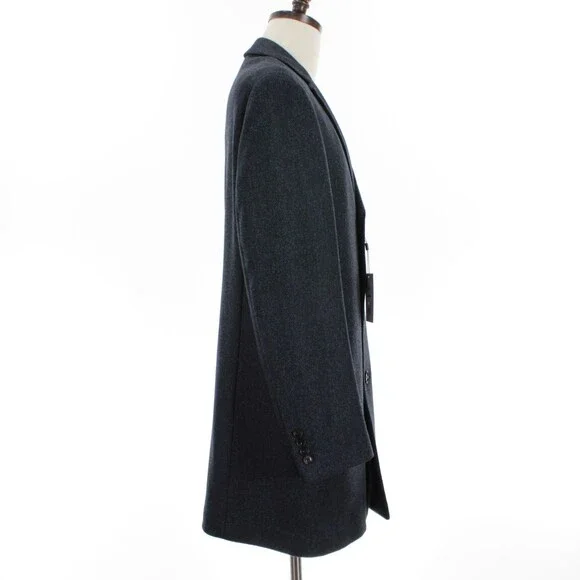 Cardinal of Canada NWT Top Coat Size 42R US Blue & Black Herringbone Wool/Cash